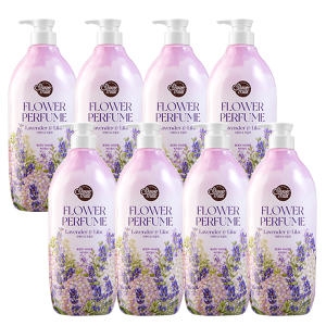 샤워메이트 퍼플 플라워 퍼퓸 바디워시 라벤더&라일락 900ml (8개)_이미지