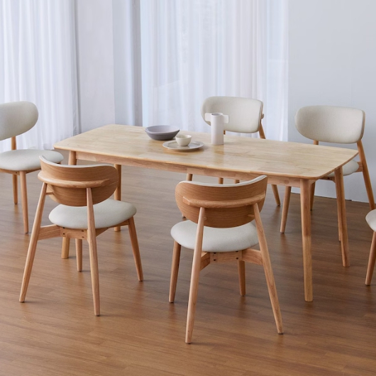 베스트리빙 아슬란 노부 원목 식탁 1800 (의자6개)_이미지