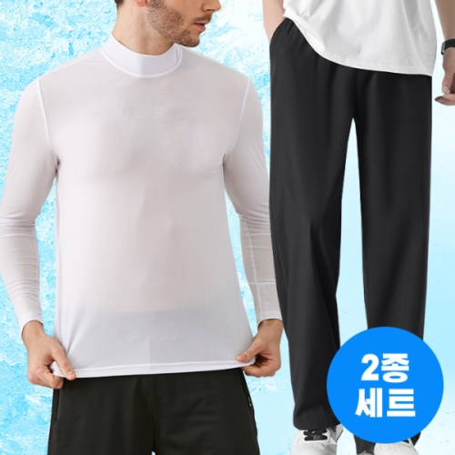 텐제로 남녀공용 여름 더위순삭 아이스 쿨티셔츠+9부바지세트 S24TP1501_이미지