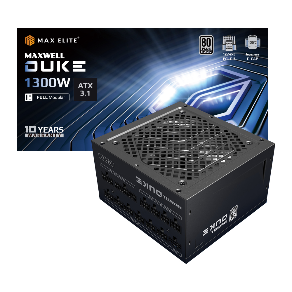맥스엘리트 MAXWELL DUKE 1300W 80PLUS플래티넘 풀모듈러 ATX3.1이미지입니다. 누르면 해당 게시물로 새창이동합니다.