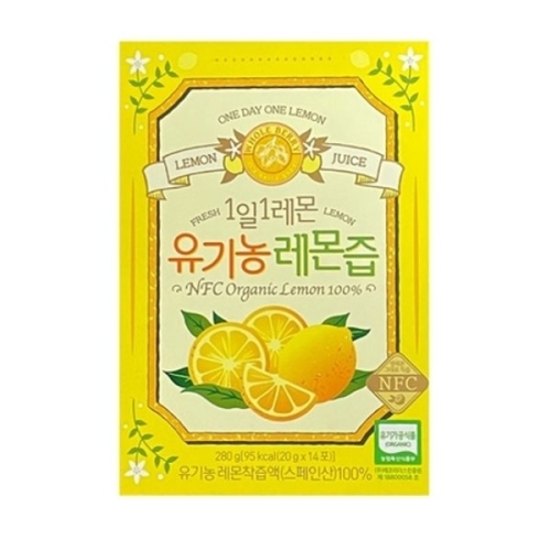 홀푸드코리아 홀베리 1일1레몬 유기농 레몬즙 25g 14포 (10개)