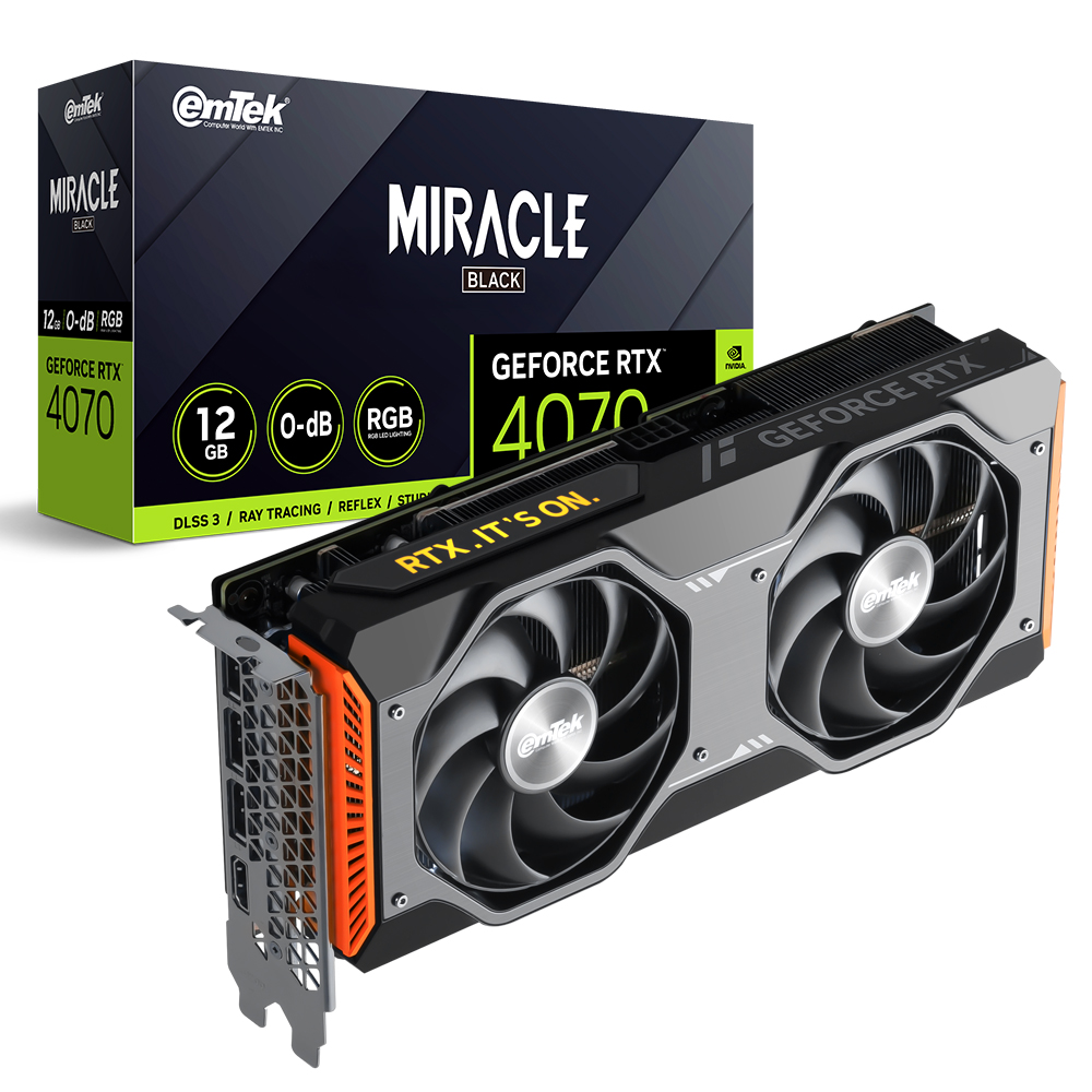 이엠텍 지포스 RTX 4070 MIRACLE BLACK D6X 12GB_이미지