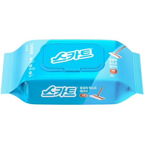 유한킴벌리 스카트 물걸레 청소포 베이직 대형 30매 (1개)