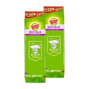 3M 스카치브라이트 정전기 청소포 표준형 80매 (2개)