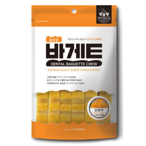 펫슐랭 유산균 바게트츄 단호박 120g
