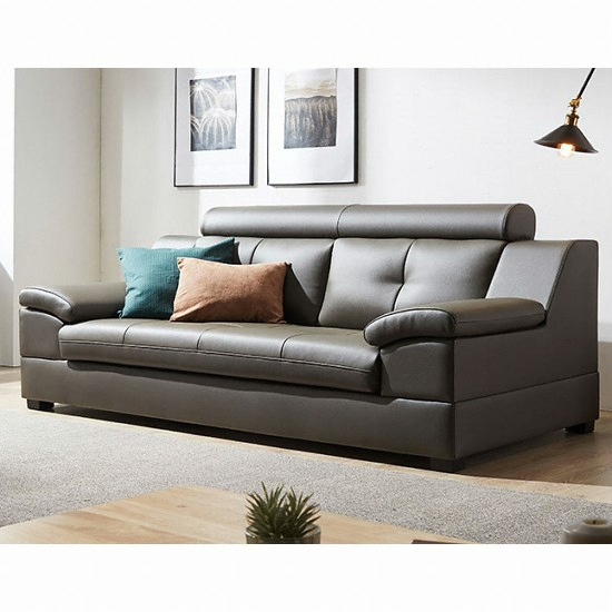 동서가구 스카온 구스다운 라텍스 천연가죽 소파 3인용 (스툴포함)_이미지