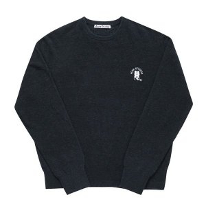 아크네스튜디오 아크네 B<b>60293</b> DARK NAVY MELANGE 로고 자수 멜란지 남성 니트