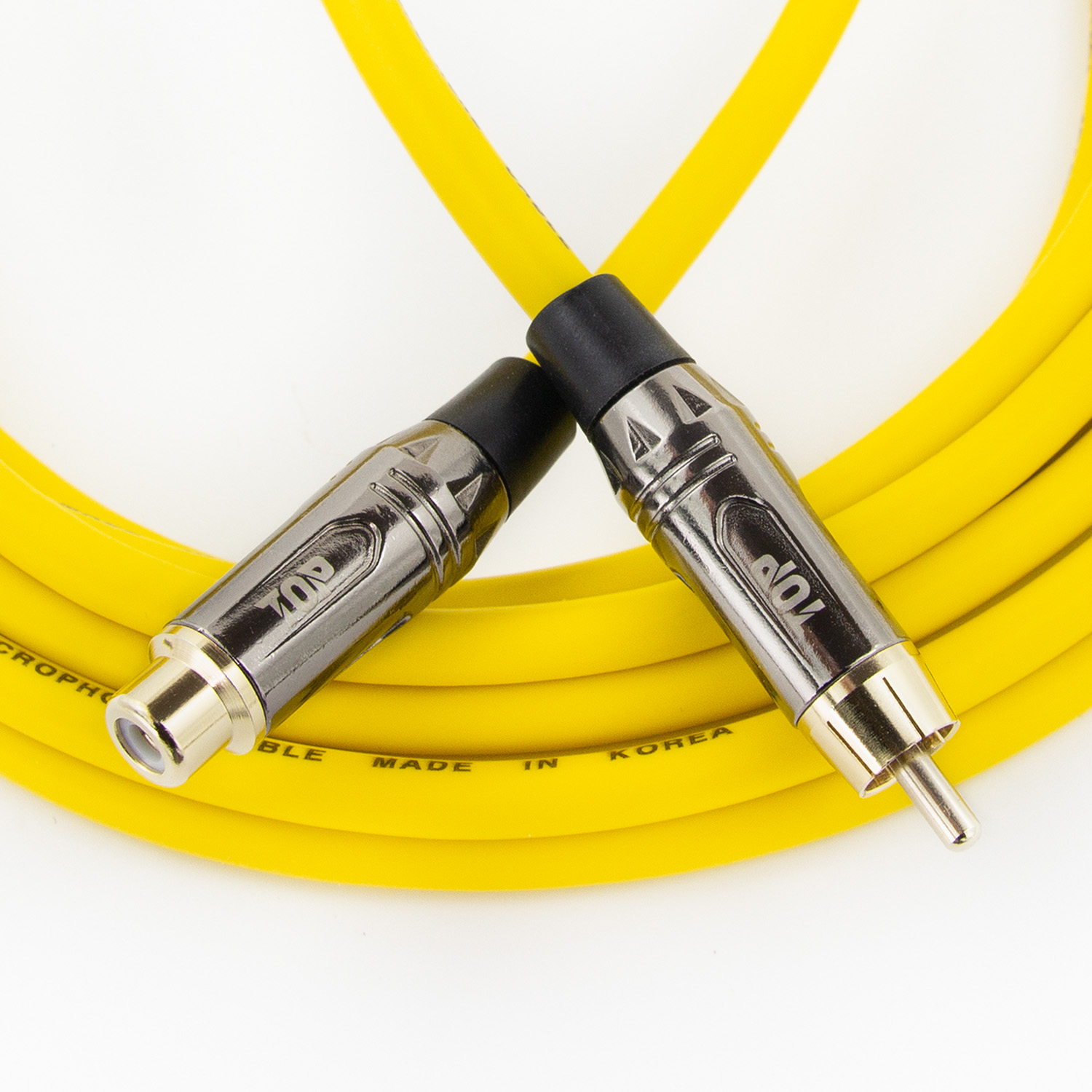 탑라인에이치디 HDTOP 메탈 RCA 암 to 수 연장 오디오 케이블 옐로우 (3m, HT-TP5057)_이미지