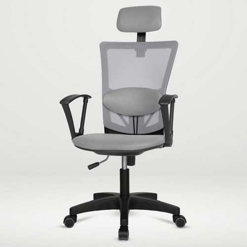 체어포커스 레오 대요추헤더형 3각팔 블랙바디 의자 L04 (패브릭좌판)_이미지