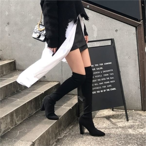 모노바비 착시 포샵효과 슬림 미들힐 데일리 니하이 롱부츠_이미지