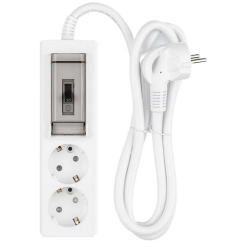 2구 16A 고용량 접지 배선차단 멀티탭