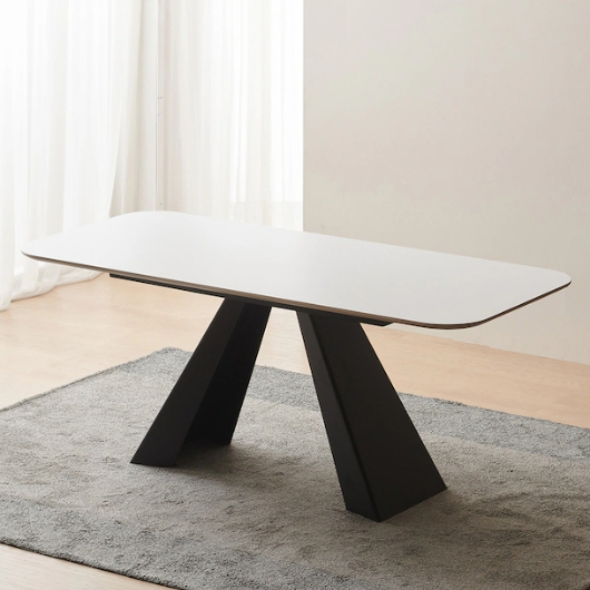  보니애가구 데클렌 타원 24T 포세린 세라믹 식탁 1800 [의자별도]