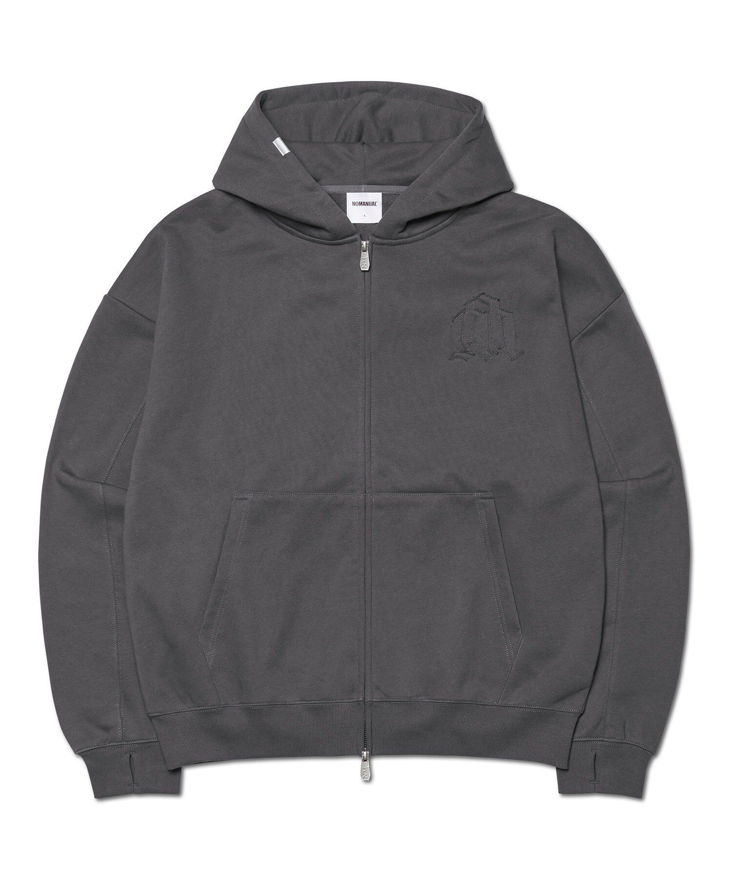 ��Ŵ��� NMWF52HD08CHA ������� ���ϸ����� OVERLAY LOGO HOODED ZIP-UP CHARCOAL 5243291