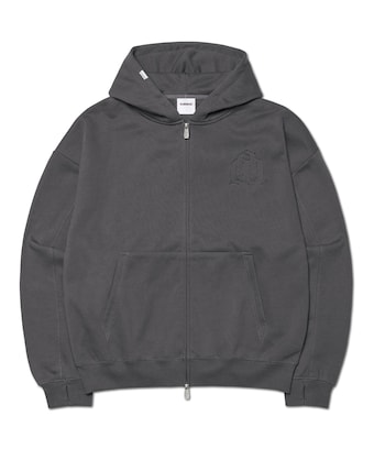 노매뉴얼 NMWF52HD08CHA 기모집업 데일리집업 OVERLAY LOGO HOODED ZIP-UP CHARCOAL 5243291