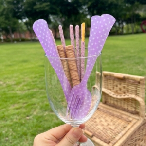 사브르 챰 도트 커트러리 케이크포크 티스푼 스프레더_이미지