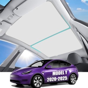 업그레이드된 Model Y 2025-2020용 선쉐이드 지붕 네버 새그 Model Y 액세서리용 단열
