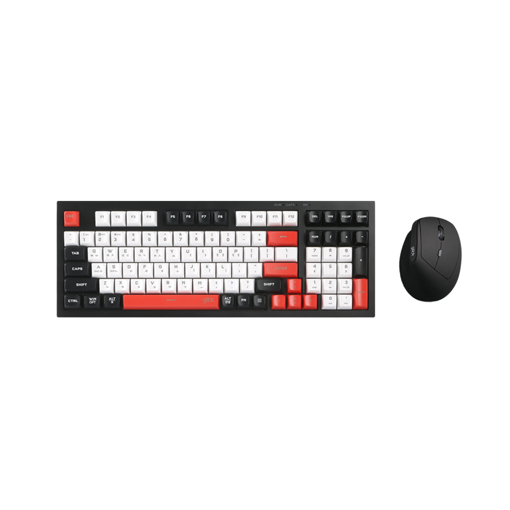 지클릭커 오피스프로 WMK560 사일런스 M 무소음 무선 키보드 마우스 세트 98키 포커 (블랙)_이미지