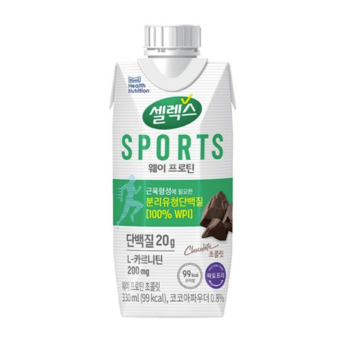 셀렉스 스포츠 웨이 프로틴 드링크 초콜릿 330ml