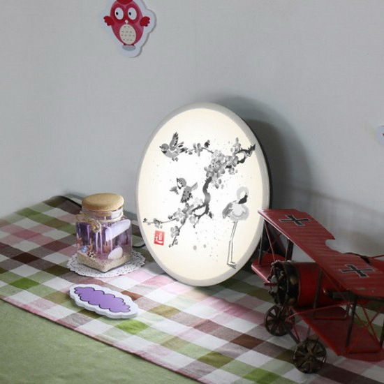 꾸밈 LED 수묵화벚나무 액자 무드등 25cm_이미지