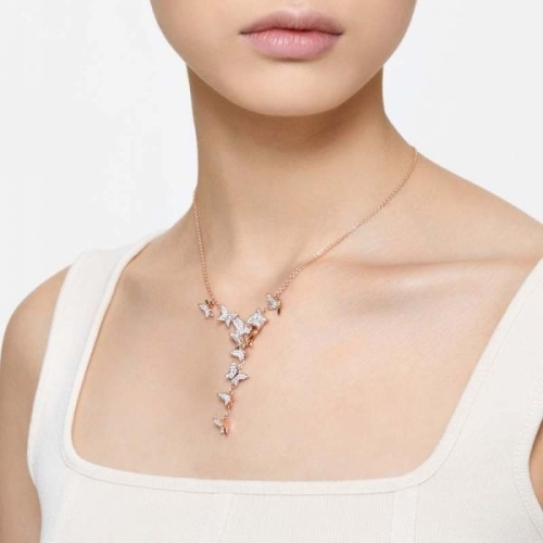 Lilia Y 네크리스 나비, 화이트, 로즈골드 톤 플래팅 961671