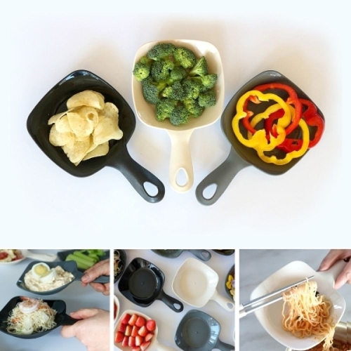 간편 손잡이 사각 앞접시 1개 색상