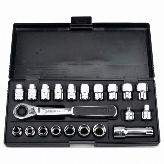 사타 3/8인치 육각 관통 소켓렌치 세트 09134 (21pcs)_이미지