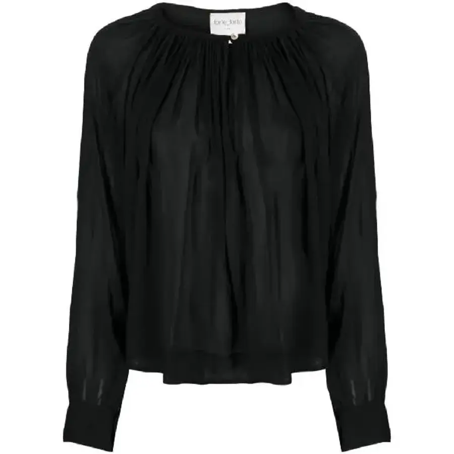 포르테포르테 세미 시스루 플리츠 블라우스 10712MYSHIRT T