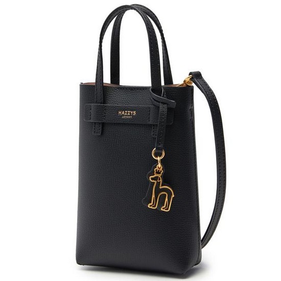 헤지스ACC DAISY 소가죽 퍼피로고 장식 폰케이스 수납 초미니 크로스백 HIWA2E410BK_이미지