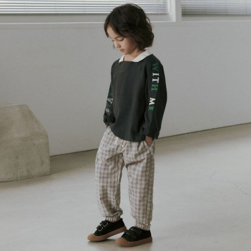 서양네트웍스 리틀그라운드 데님인더박스 체크이지밴딩팬츠 76111-415-08