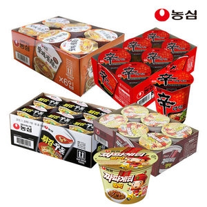농심 신라면컵 65g x 6개 + 안성탕면컵 66g x 6개 + 튀김우동컵 62g x 6개 + 짜파게티범벅 70g x 6개_이미지