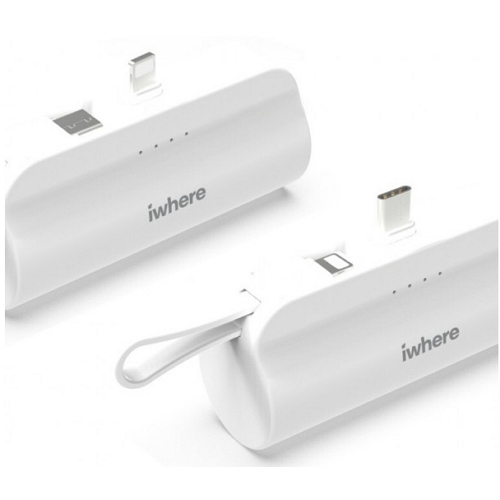 코러시스 듀얼 미니 도킹형 보조배터리 IPB-500AC 5000mAh (8핀+C타입)_이미지
