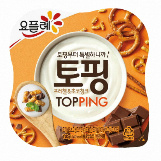 빙그레 요플레 토핑 프레첼&amp;초코청크 120g (8개)