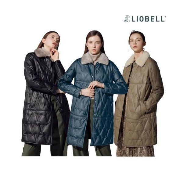 리오벨 밍크 카라 이태리 양가죽 구스 롱코트 1099126_이미지