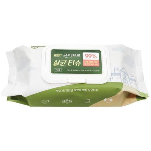 태양 균이제로 살균 티슈 캡형 75매 (6팩)_이미지