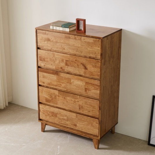 블리스데코 리첸 고무나무 5단 서랍장 900_이미지