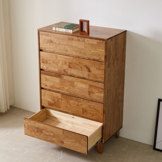 블리스데코 리첸 고무나무 5단 서랍장 900_이미지