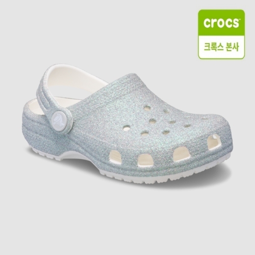 크록스키즈 클래식 이리데센트 글리터 클로그 토들러 화이트 (210985-100) - 에누리 가격비교