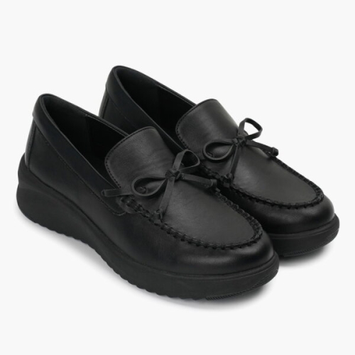 베어파우 여성 MIKA 미카 4CM 리본 캐주얼 컴포트 로퍼 블랙 K3023001R