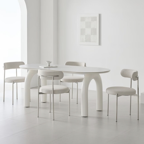 워지아 유어 타원 포세린 세라믹 식탁 1600 (의자별도)