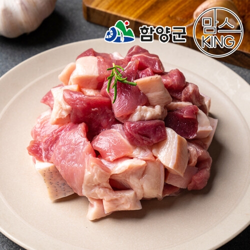 지리산산골흑돼지 맘스킹 지리산 흑돼지 앞다리살 찌개용 1kg (1개)_이미지