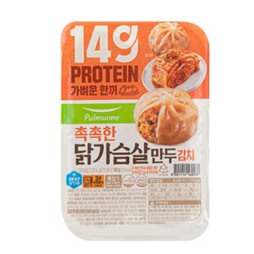 풀무원 촉촉한 닭가슴살 만두 김치 180g (16개)_이미지