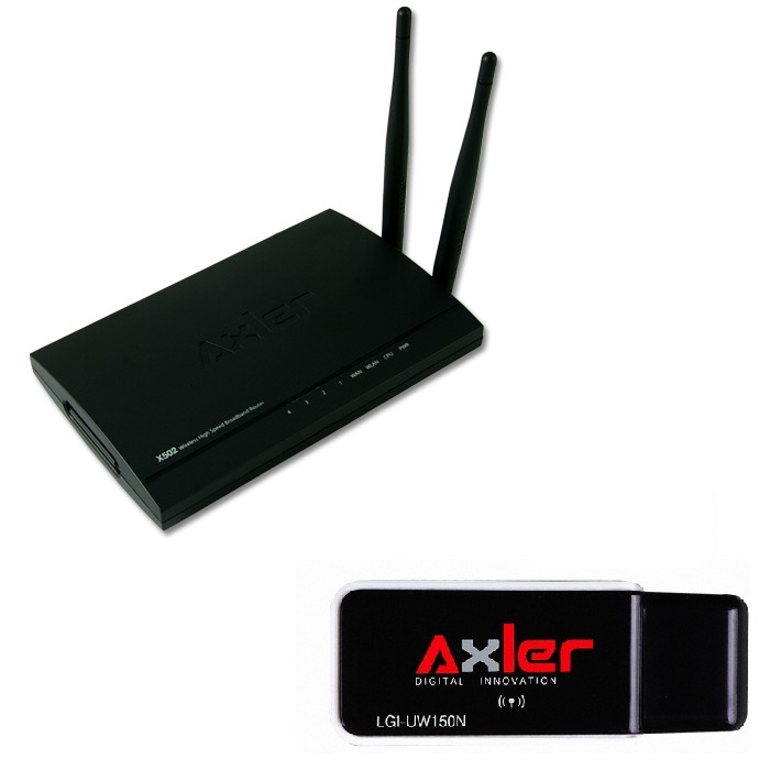 LG상사 Axler X502 공유기 패키지 (+ LGI-UW150N USB 2.0 무선랜카드)_이미지