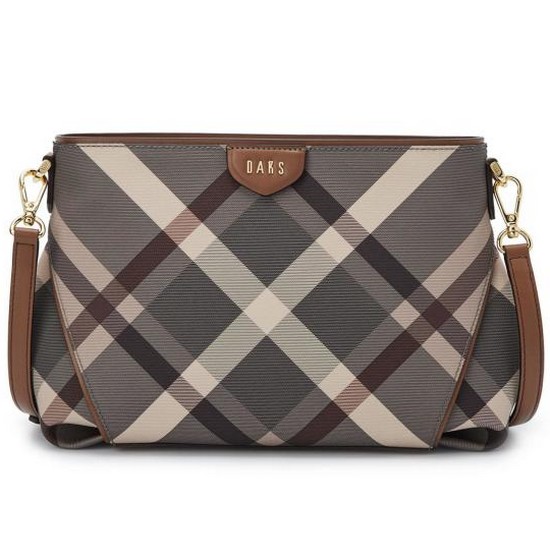 헤리티지체크 가죽배색 크로스백 DCBA3F782W2