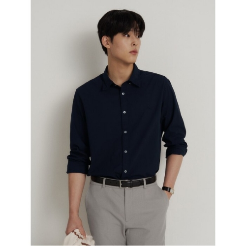 빈폴 남성 시어서커 솔리드 셔츠 네이비 BC6364C41R_이미지