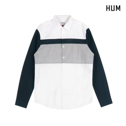 HUM 남 60수 고밀도 평직 소매 배색 카라 티셔츠H175M206A