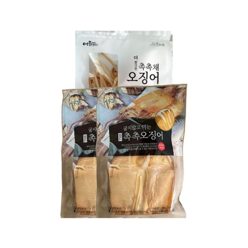 어부예찬 국내산 촉촉오징어 왕특대 4미(2미X2봉)+오징어채 1봉(50g)_이미지