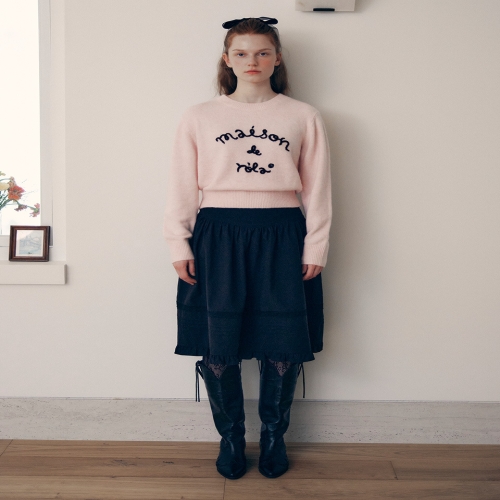 ���̿������� �ζ�ζ� PEASANT MIDI SKIRT BLACK SK24505M037