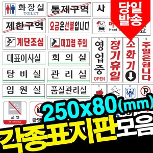 아크릴표지판/250x80 mm 화장실/통제구역/정기휴일
