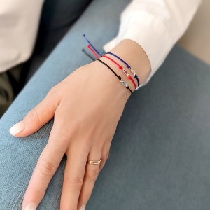 에버링 DIAMOND 1+1+1 14K 행운 물고기 끈팔찌 소원팔찌 3개_BQSB42