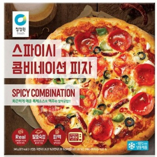 대상 청정원 스파이시 콤비네이션 피자 340g (2개)_이미지